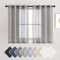 NICETOWN Semi Sheer Linen Ivory Curtains for Bedroom, W52xL84, 2 Panels