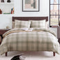 MaiRêve Plaid Queen Comforter Set Navy Blue 7 Pieces Bed in a Bag