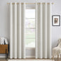 MIULEE 100% Blackout Linen Curtains for Bedroom 52x84 Inches Natural Beige