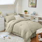 Full Comforter Set - 7PCS Bed in a Bag, Seersucker Bedding Set, Dark Grey