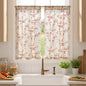 jinchan Floral Linen Kitchen Tier Curtains, 24 Inch, 2 Panels, Green