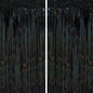 Voircoloria Laser Pink Foil Fringe Backdrop Curtains,3.3x6.6ft, 2 Pack