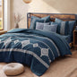 MaiRêve Embroidery Queen Comforter Set 7 Pieces Burnt Orange Bed in a Bag