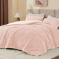 BEDELITE Fluffy Queen Comforter Set, Dark Grey Fleece Bed Set 3 Pieces