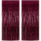 GCB 2Pack Black Metallic Tinsel Foil Fringe Curtain, Black Curtain Backdrop