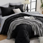 HEVUMYI 7-Piece Full Comforter Set, Dark Grey Bed in a Bag