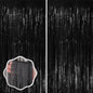 Voircoloria Laser Pink Foil Fringe Backdrop Curtains,3.3x6.6ft, 2 Pack
