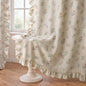 Boho Floral 100% Blackout Curtains 84 Inch 2 Panels Linen Texture