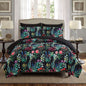 DHSFKBE Floral Comforter Set Queen Size,7 Piece Orange Bed in a Bag, Elegant Flower Pattern Comforter Set with Sheet, Soft Microfiber Complete Bedding Sets for All Season