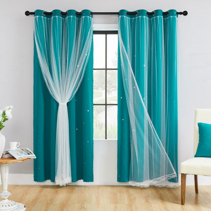 XiDi Blackout Curtains for Girls Bedroom Decor Pink Kids Rainbow Curtains