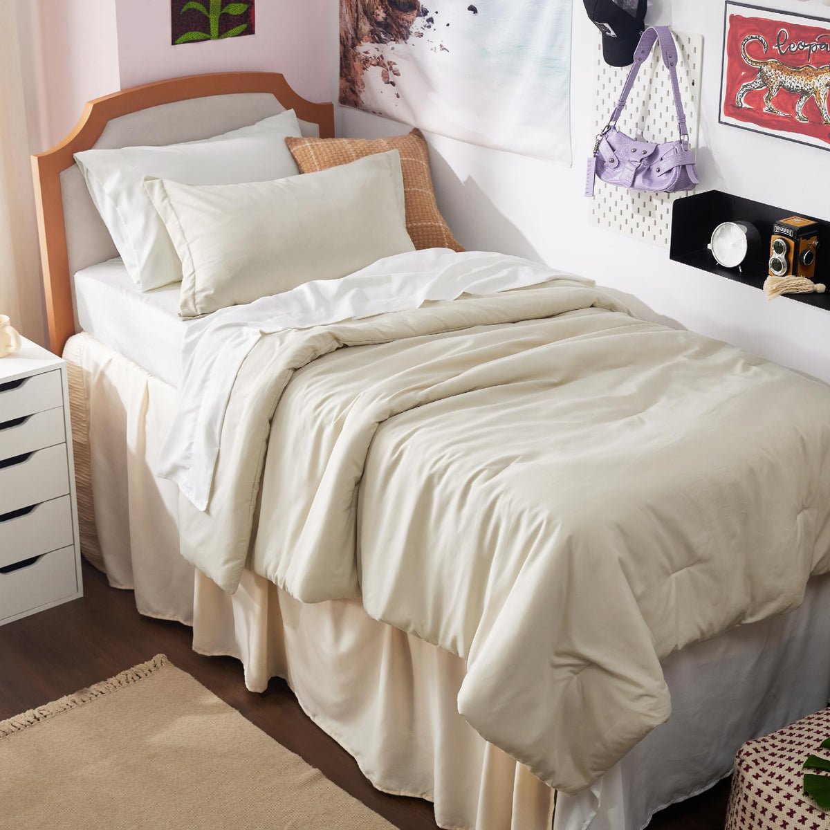 Bedsure Blue Bedding Set Queen Bed in a Bag Contrasting Bed 7 Pieces