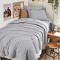 Full Comforter Set - 7PCS Bed in a Bag, Seersucker Bedding Set, Dark Grey