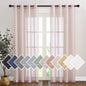 NICETOWN Semi Sheer Linen Ivory Curtains for Bedroom, W52xL84, 2 Panels