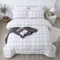 Andency Tan Gingham Comforter Set Twin, Brown Checkered Grid Plaid Bedding