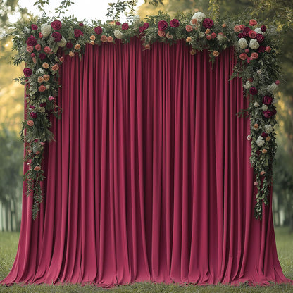 10x10ft Wrinkle Free Ivory Backdrop Curtain for Parties Soft Fabric Drapes Wedding Ivory Curtain Backdrop for Birthday Party Decorations Background for Photography 5x10ft,2 Panels
