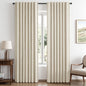 MIULEE 100% Blackout Linen Curtains for Bedroom 42 x 84 Inch Ivory 2 Panels