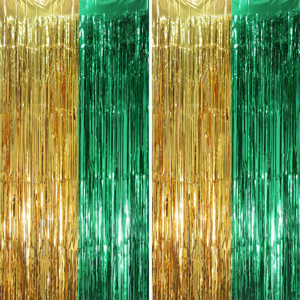 Voircoloria Laser Pink Foil Fringe Backdrop Curtains,3.3x6.6ft, 2 Pack