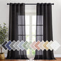 NICETOWN Semi Sheer Linen Ivory Curtains for Bedroom, W52xL84, 2 Panels