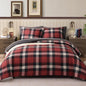 Plaid Full Size Comforter Set Blue Grey 7 Pieces Farmhouse Bed in a Bag