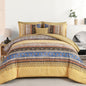 Cottolester Boho Comforter Set Queen Size 8 Piece Bed in a Bag Bohemian Striped Bedding Quilt Set Aqua Paisley Floral Comforter and Sheet Set,Soft Microfiber Complete Bedding Sets for All Season