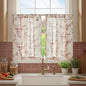 jinchan Floral Linen Kitchen Tier Curtains, 24 Inch, 2 Panels, Green