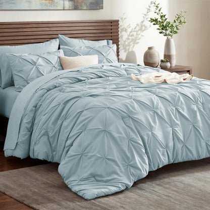 Bedsure 7-Piece Queen Bedding Comforter Set & Sheet Set, Grey Bed in a Bag