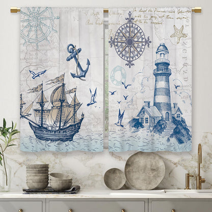 Teal Farmhouse Daisy Kitchen Curtains Wooden Flower Small Short Cafe Window Curtains Rustic Floral Butterfly Country Bathroom Drapes Treatment Tier Curtains 2 Panels (27.5x39 Inch)