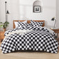 Andency Tan Gingham Comforter Set Twin, Brown Checkered Grid Plaid Bedding