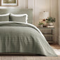 EVERGRACEHOME 100% Cotton Modern Lines Quilt Set King Size, Stone Taupe