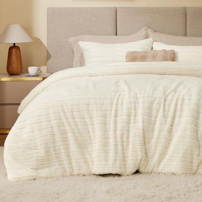 BEDELITE Fleece Queen Comforter Set, Fluffy Bed Set, Pink