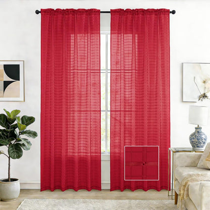 SpaceDresser Sheer Voile Curtains for Living Room 84 Inch Long 2 Panels