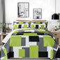 Tyrot 3 Piece Black Grey Quilt Full/Queen Size Black White Gray Bedding Set