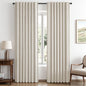 MIULEE 100% Blackout Linen Curtains for Bedroom 42 x 84 Inch Ivory 2 Panels