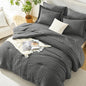 HIMEET Queen Comforter Set, 7-Piece Seersucker Bed in a Bag, Beige