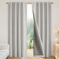 Joydeco 100% Blackout Curtains for Bedroom - Nature Linen 84 Inch Long