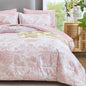 DJY Blue Comforter Set King, 7 Pieces Bed in a Bag King Size Botanical Comforters with Sheets Elegant Plants Print Soft Microfiber Reversible Complete Bedding Sets for All Season