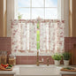jinchan Floral Linen Kitchen Tier Curtains, 24 Inch, 2 Panels, Green