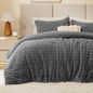 BEDELITE Fleece Full Comforter Set, Fluffy Bed Set, Cream White