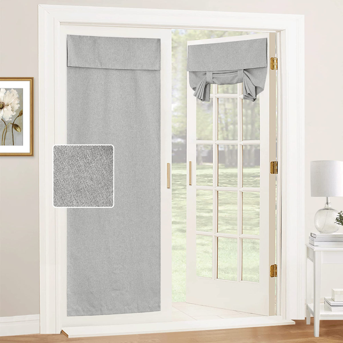 RYB HOME Tricia Room Darkening Curtains for French Door,Door Curtain Blinds