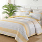 WONGS BEDDING Grey Queen Size Quilt Set, Boho Striped Bedspread