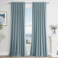 Guken Cream Linen Blackout Curtains 84 Inch Length 2 Panels Set for Living Room Bedroom Back Tab Thermal Insulated 100% Black Out Drapes Room Darkening Window Curtain Ivory Natural Beige