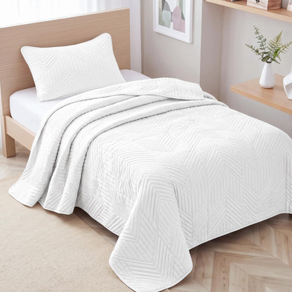 Exclusivo Mezcla Ultrasonic Full Queen Quilt Bedding Set, Beige Cream