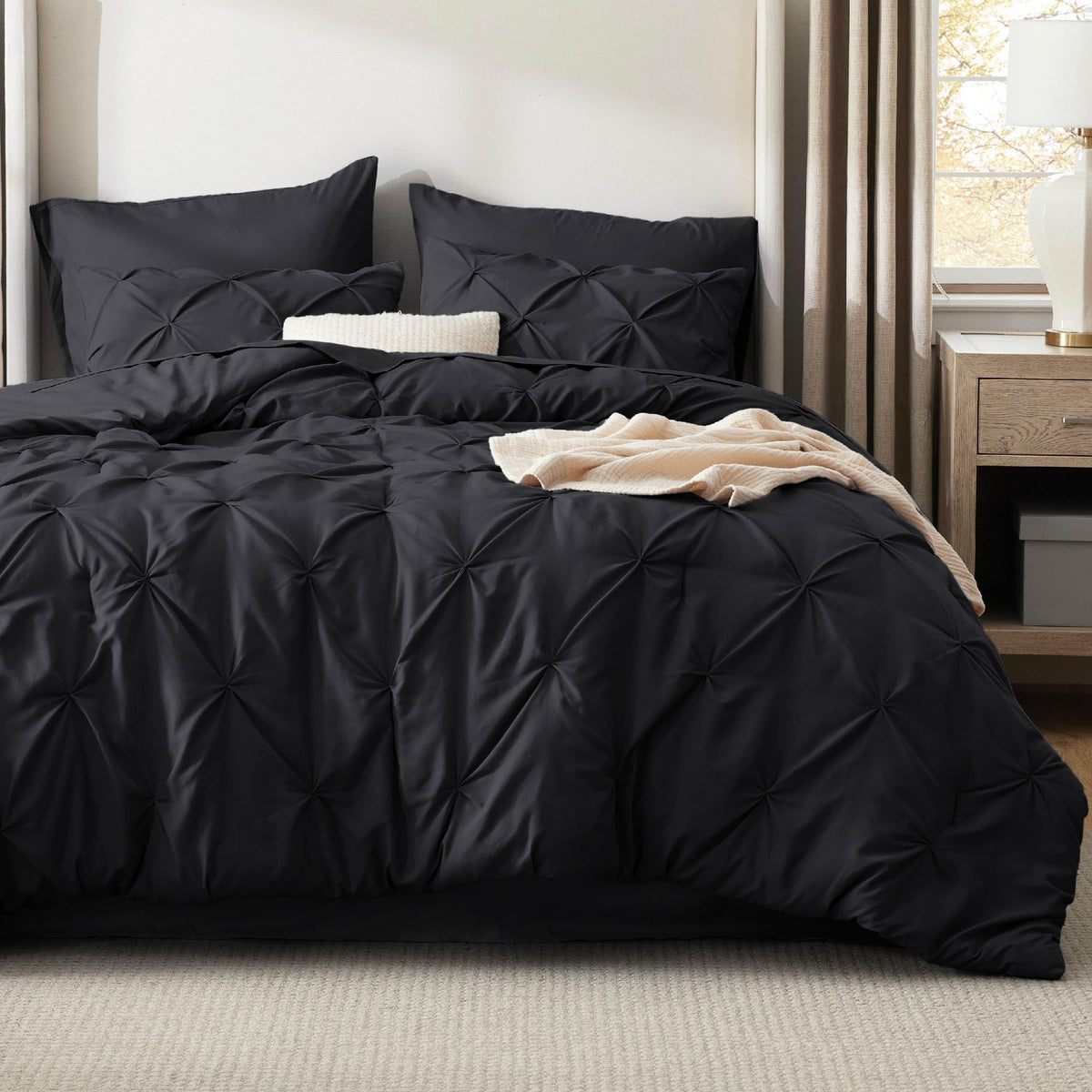 Bedsure 7-Piece King Size Comforter Set & Sheets, Grey King Bedding