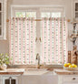 Miss Adola 36 Inch Length Kitchen Tier Curtains Pumpkin Leaf Cafe Curtains