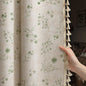 Boho Floral 100% Blackout Curtains 84 Inch 2 Panels Linen Texture