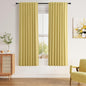 Guken Cream Linen Blackout Curtains 84 Inch Length 2 Panels Set for Living Room Bedroom Back Tab Thermal Insulated 100% Black Out Drapes Room Darkening Window Curtain Ivory Natural Beige