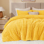 BEDELITE Fleece Full Comforter Set, Fluffy Bed Set, Cream White