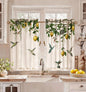 Miss Adola 36 Inch Length Kitchen Tier Curtains Pumpkin Leaf Cafe Curtains