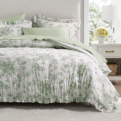 Madison Park Essentials Pink Floral Comforter Set with Sheets Twin XL,5pc