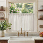 jinchan Linen Striped Tier Curtains for Kitchen Windows Green 26 x 24 inch